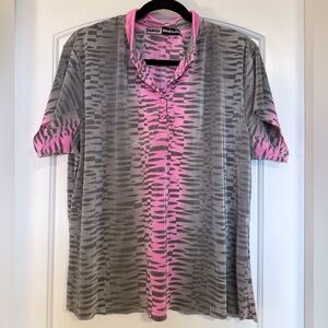 Jamie Sadock Golf Shirt Fun Retro Geometric Print size XL